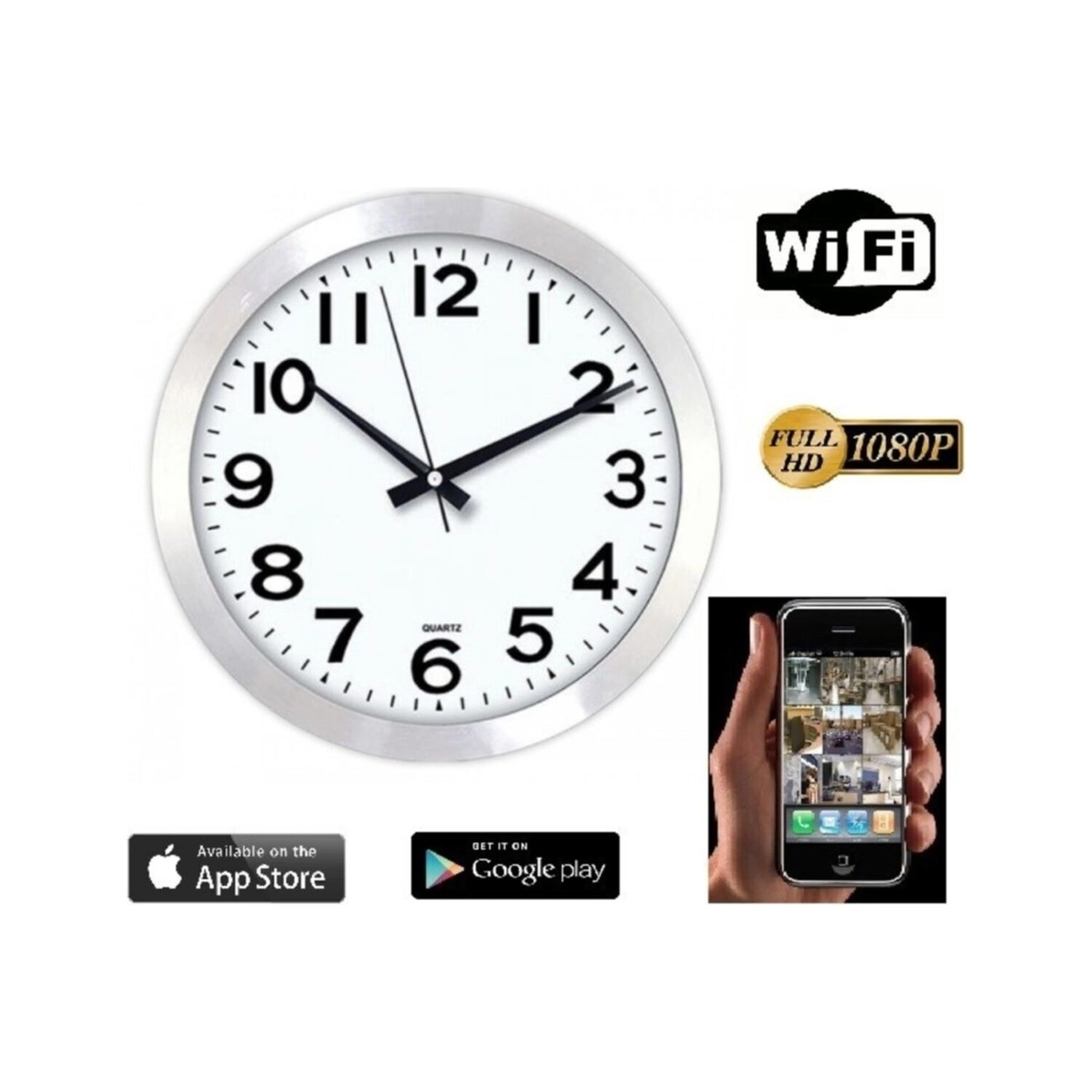 Full Hd İp Duvar Saati Kamera