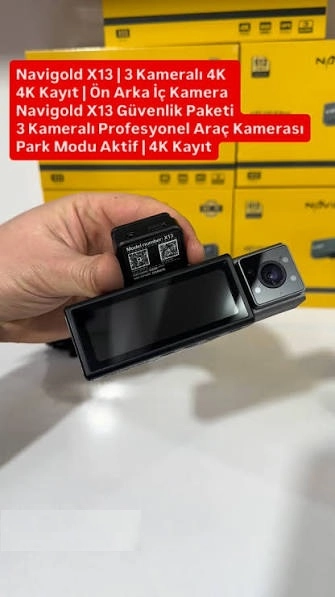X13 4K 3 KAMERALI ARAÇ  İÇİ KAMERA WİFİLİ