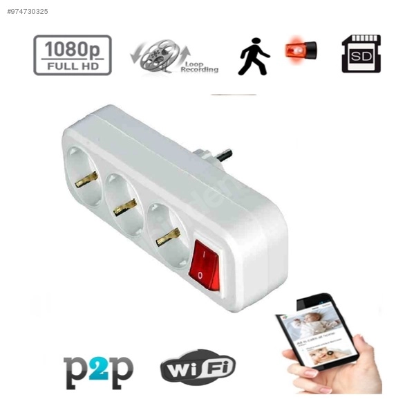 Kablosuz 3 lü Priz Wifi Kamera