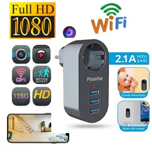 Wifi Full HD Akım Koruma Prizi Kamera