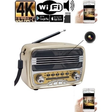 Full HD Wifi Nostaljik Mini Radyo Kamera